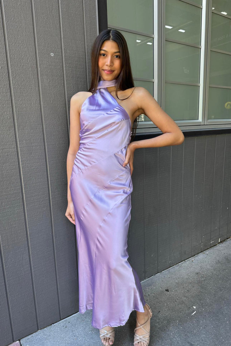 Satin lilac dress hotsell