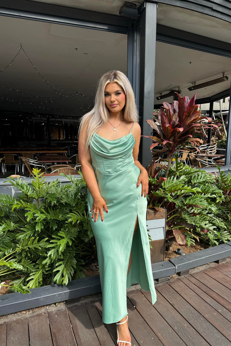 runway goddess dresses Kiki Satin Maxi