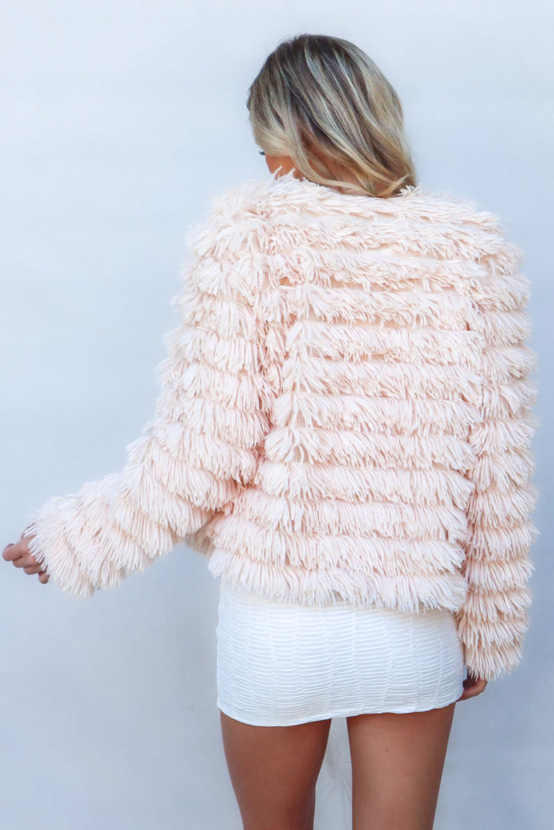 Bambi Faux Fur Jacket Blush Pink