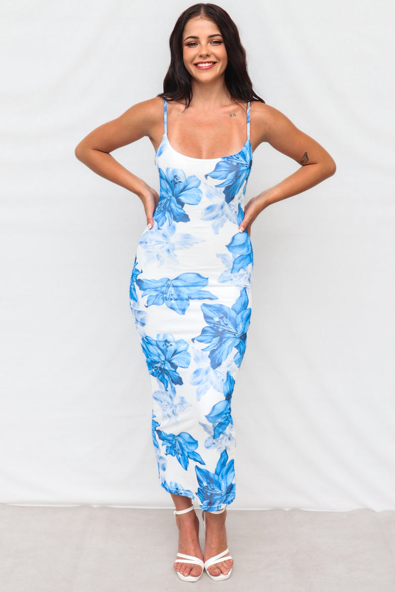 Suki Midi Dress - Blue Suki Midi Dress - Blue