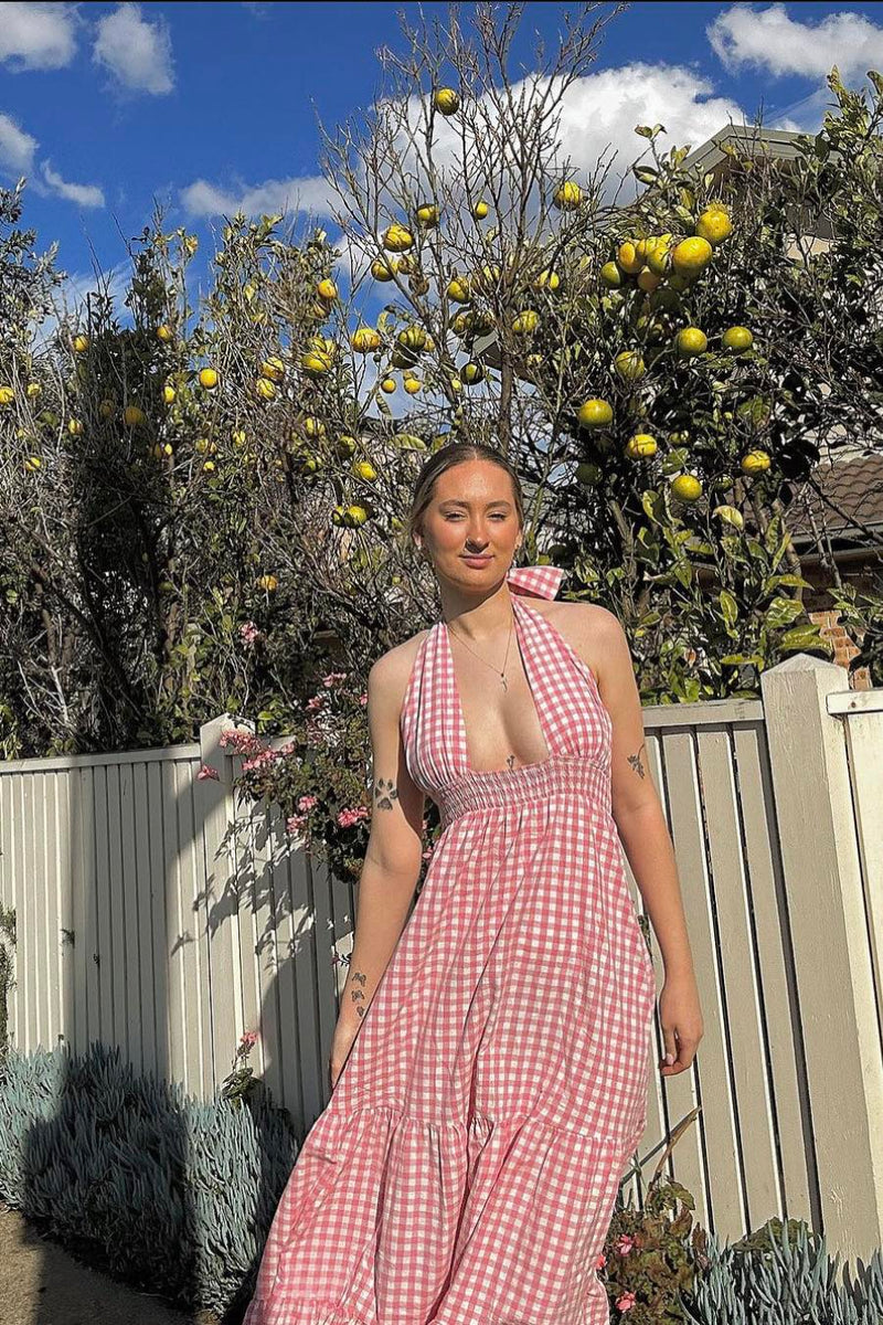pink gingham dress australia Marley Gingham Pink Dress