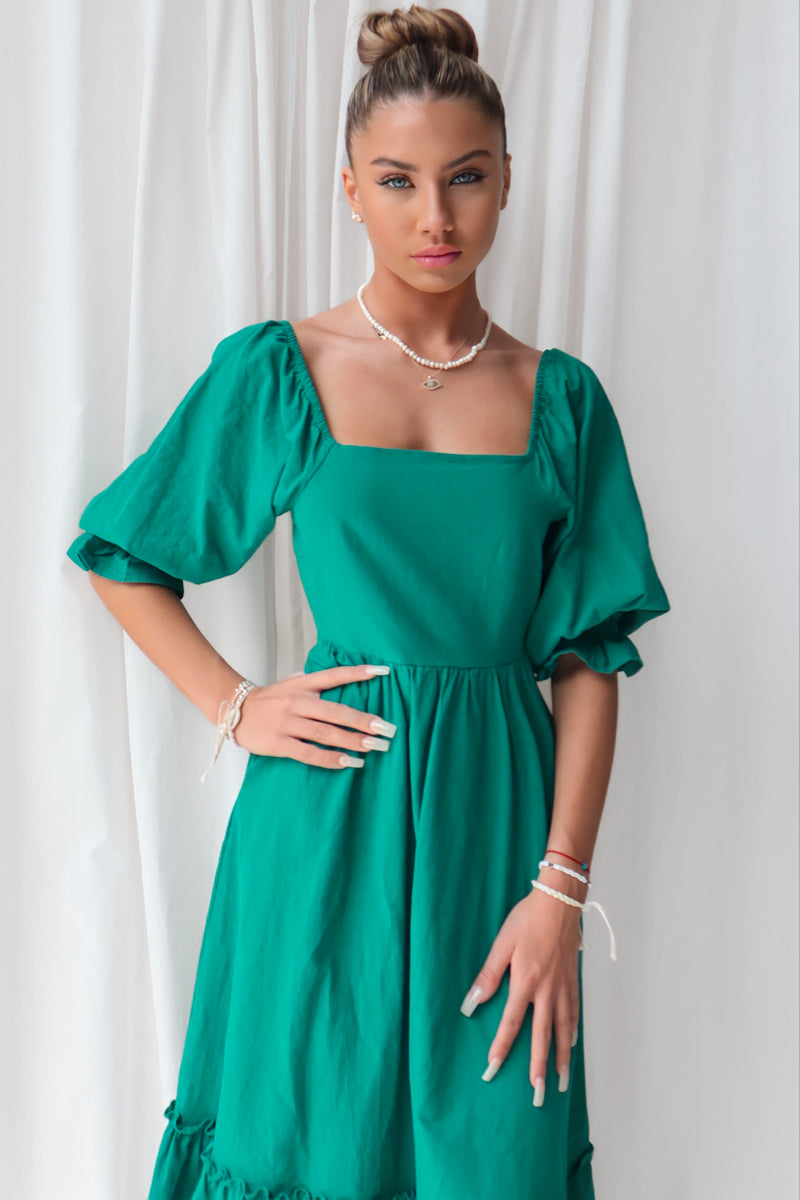 Cecilia Midi Dress - Emerald Green Cecilia Midi Dress - Emerald Green