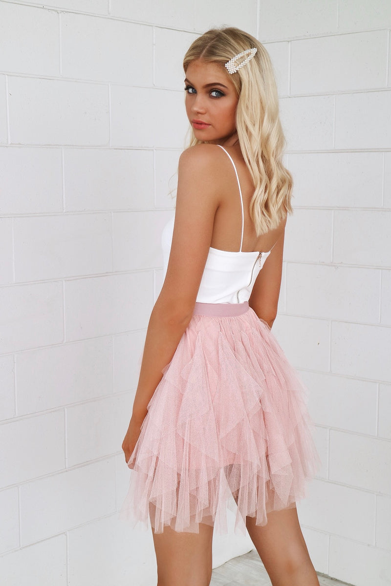 Cupid Pink Tulle Skirt Cute Short Tulle Skirt Fairytale Fairy