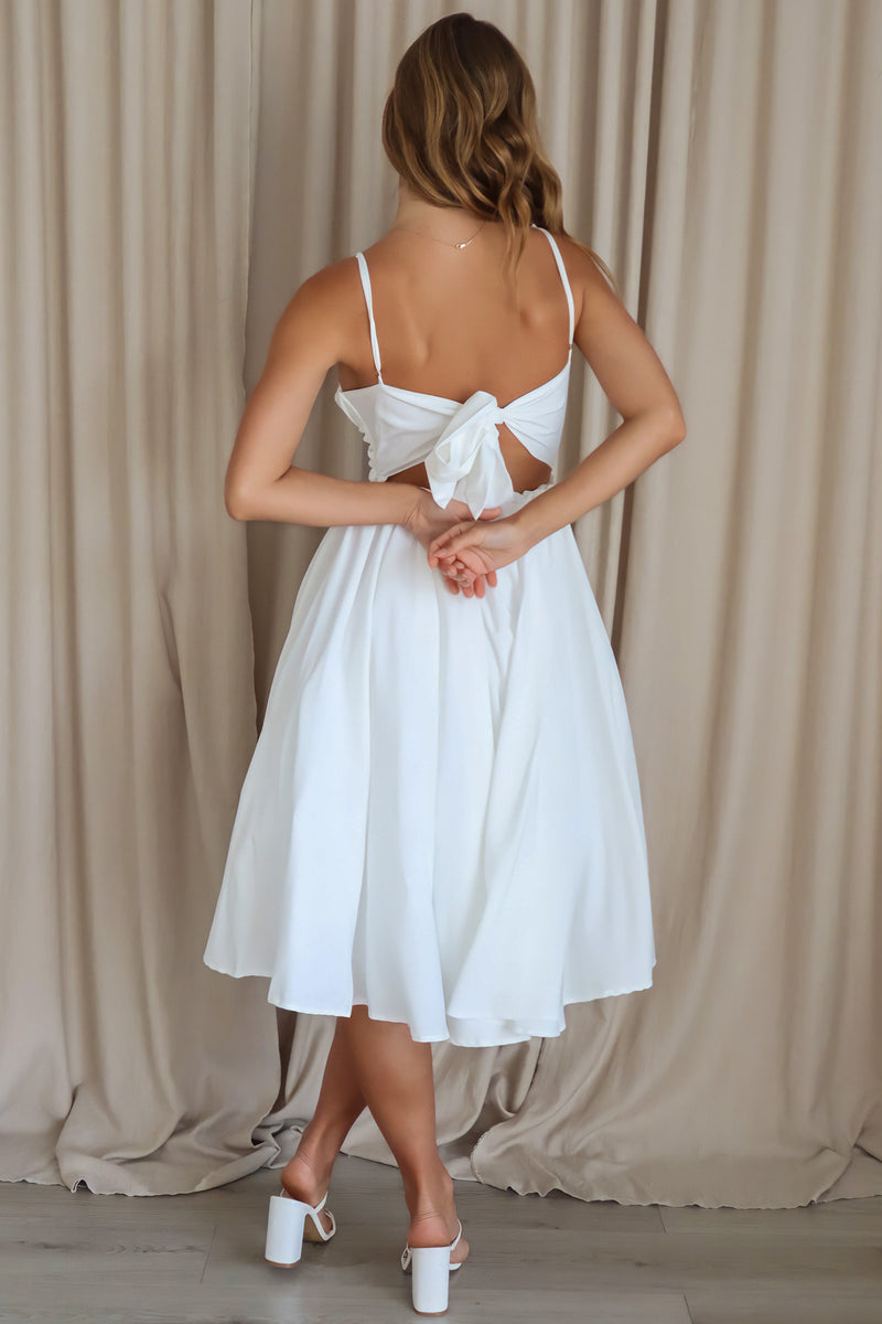 white spaghetti strap midi dress Women's Square Neck Spaghetti Strap Midi Dress Flowy A Line Casual Summer Dresses White M