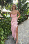 Kiki Satin Formal Dress - Blush Pink