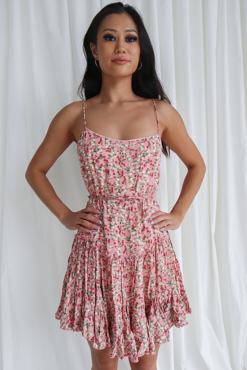 Aryn Mini Dress  - Pink Floral