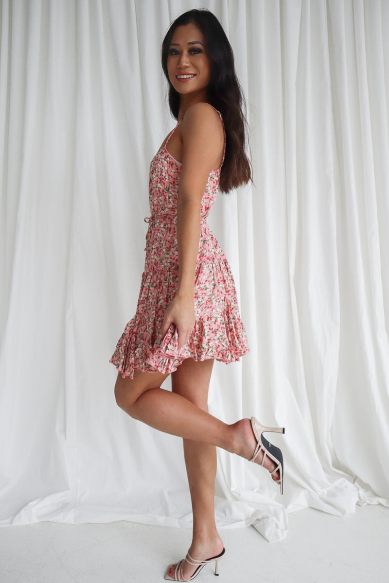 Aryn Mini Dress  - Pink Floral