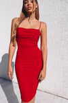 Alexia Midi Dress - Cherry Red