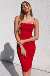 Alexia Midi Dress - Cherry Red
