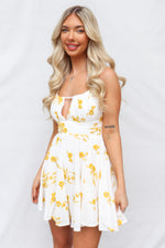 Aneera Mini Dress - Yellow Floral