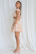 Aspin Mini Dress - Beige/Red Floral
