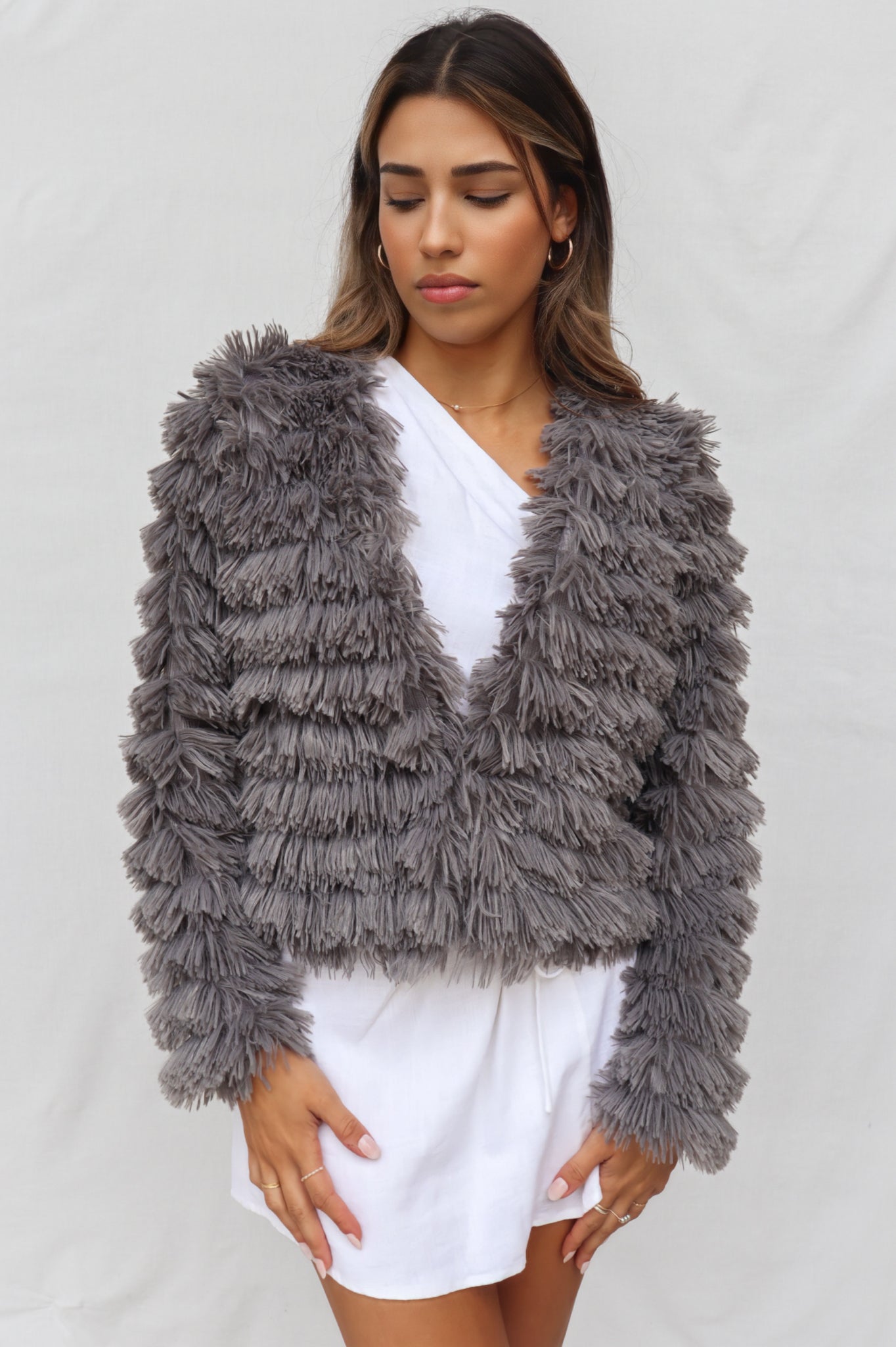Fur fringe jacket 2025