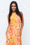 Calypso Maxi Dress - Orange Print