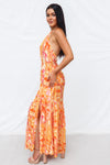 Calypso Maxi Dress - Orange Print