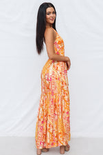 Calypso Maxi Dress - Orange Print