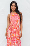 Calypso Maxi Dress - Pink Print