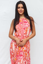 Calypso Maxi Dress - Pink Print