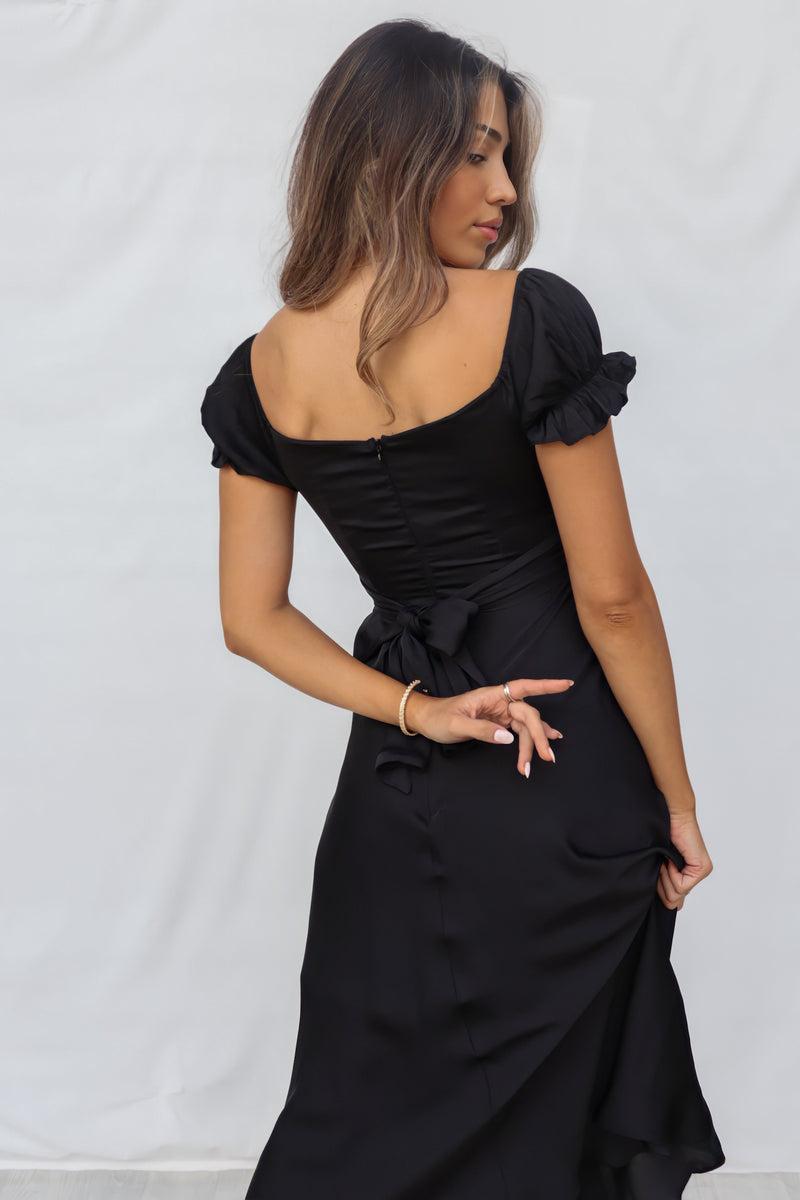Claudia Midi Dress - Black
