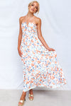 Coral Maxi Dress - Orange Print