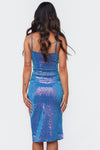 Delaney Midi Dress - Blue Sequin