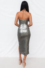 Ebony Midi Dress - Silver Sequin