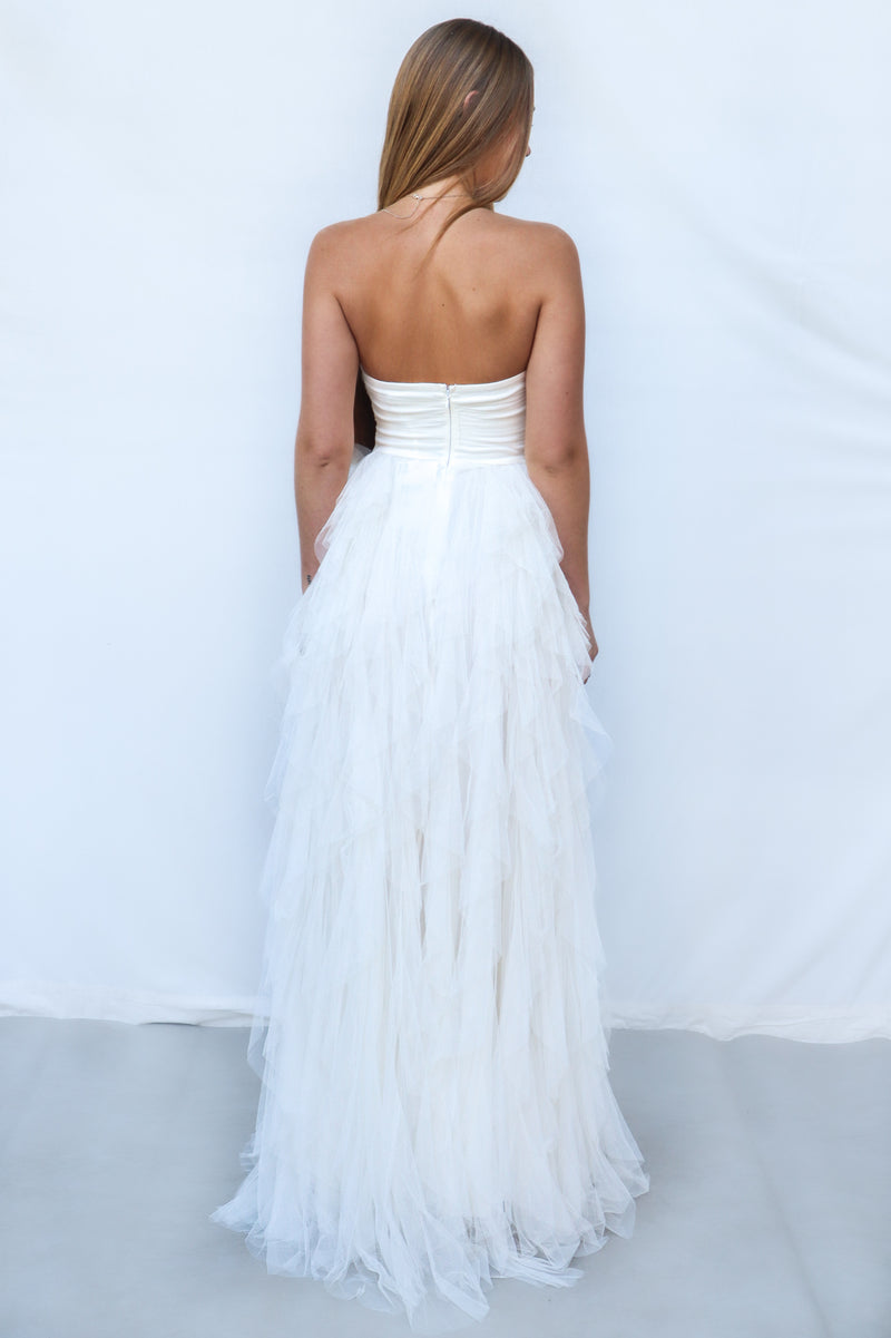 Elfie Maxi Wedding Dress Ivory White Tulle Princess Formal Gown Prom Runway Goddess Elfie Maxi Wedding Dress Ivory White Tulle Princess Formal Gown Prom Runway Goddess