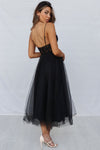 Ellen Tulle Midi Dress - Black