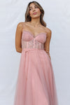 Ellen Tulle Midi Dress - Blush Pink