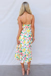 Essie Midi Dress - White/Pink/Yellow