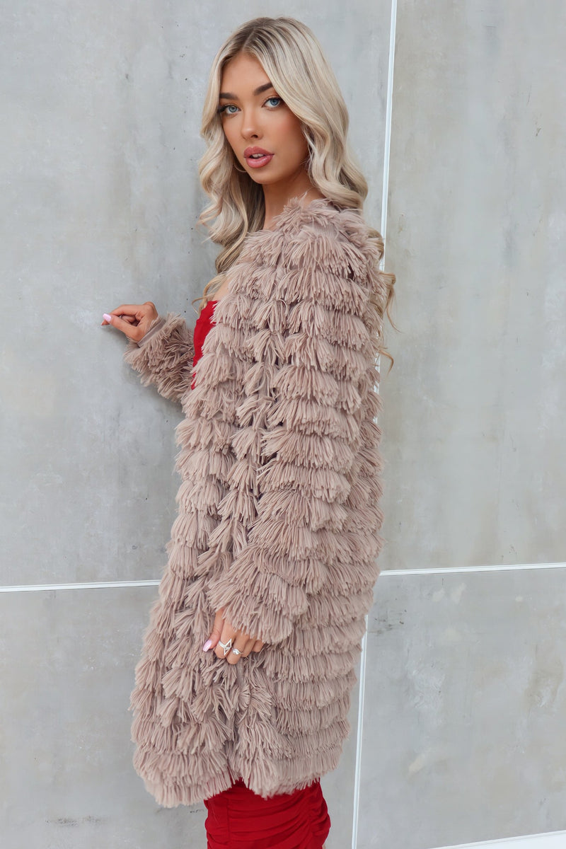 Felix Faux Fur Jacket Coat - Brown