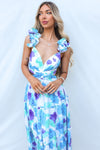 Giselle Maxi Dress - Blue Floral