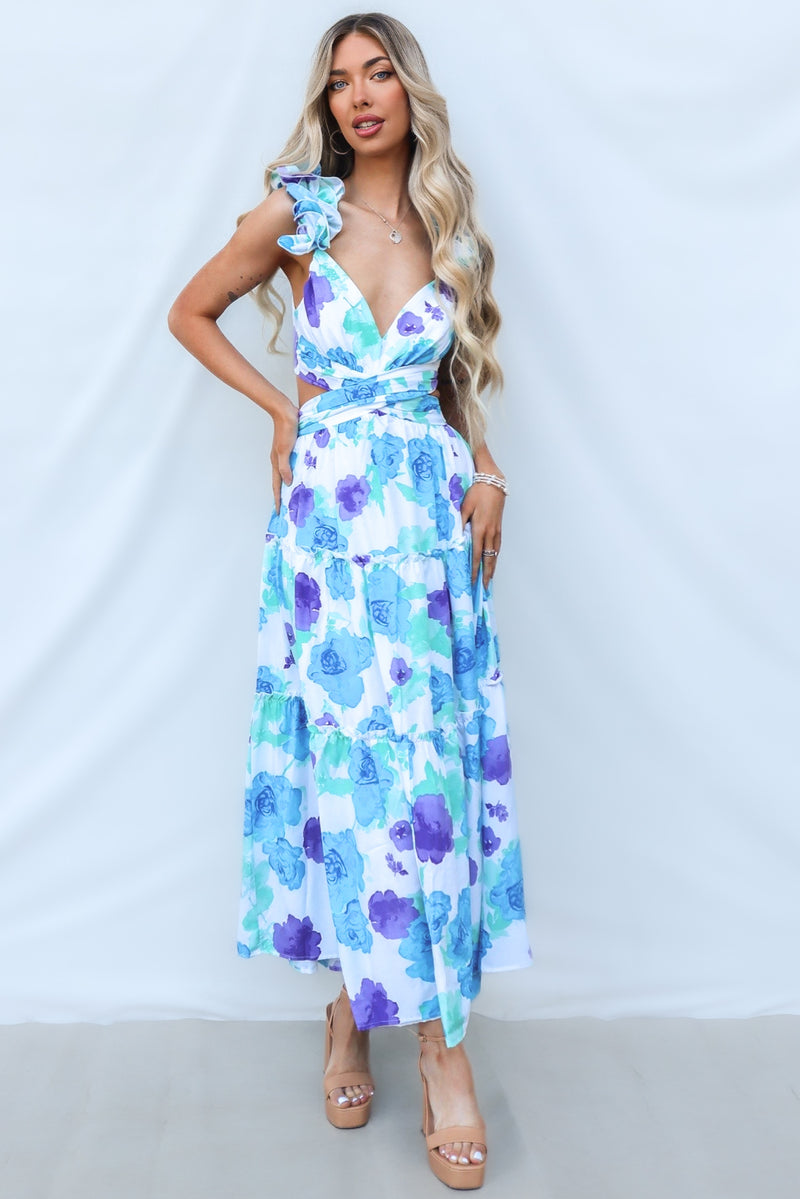 Giselle Maxi Dress - Blue Floral