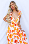 Giselle Maxi Dress - Orange Floral