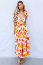 Giselle Maxi Dress - Orange Floral