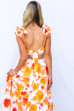Giselle Maxi Dress - Orange Floral