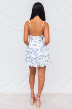 Hanni Mini Dress - Blue Floral