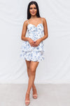 Hanni Mini Dress - Blue Floral