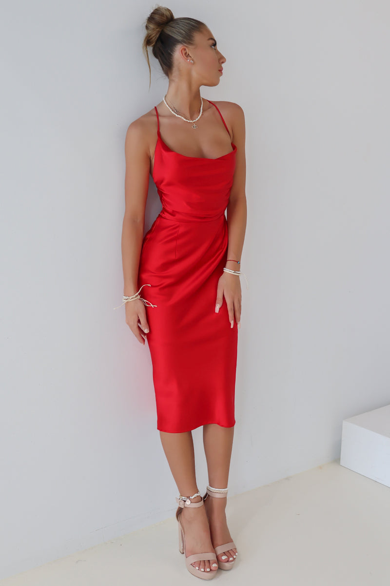 Harlow Midi Dress - Red