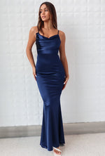 Hollywood Formal Gown - Navy - Runway Goddess