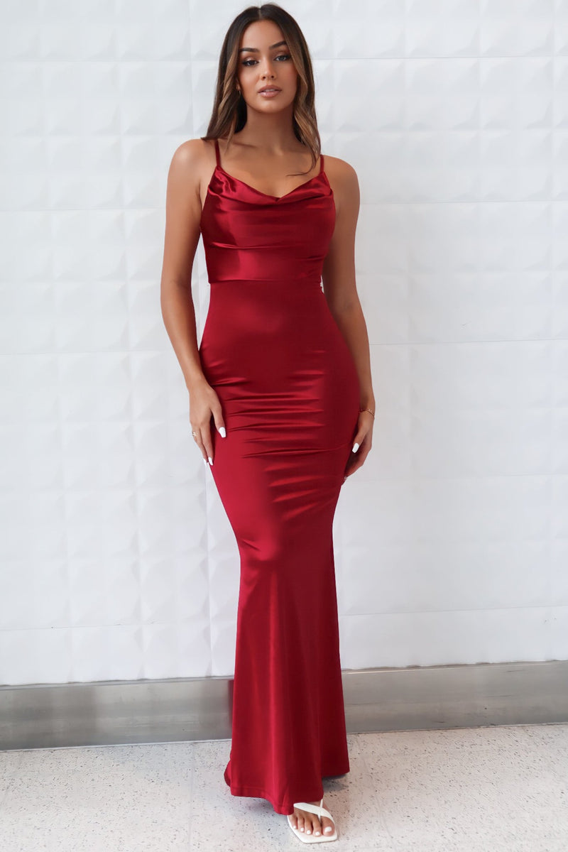 Hollywood Formal Gown - Wine Red