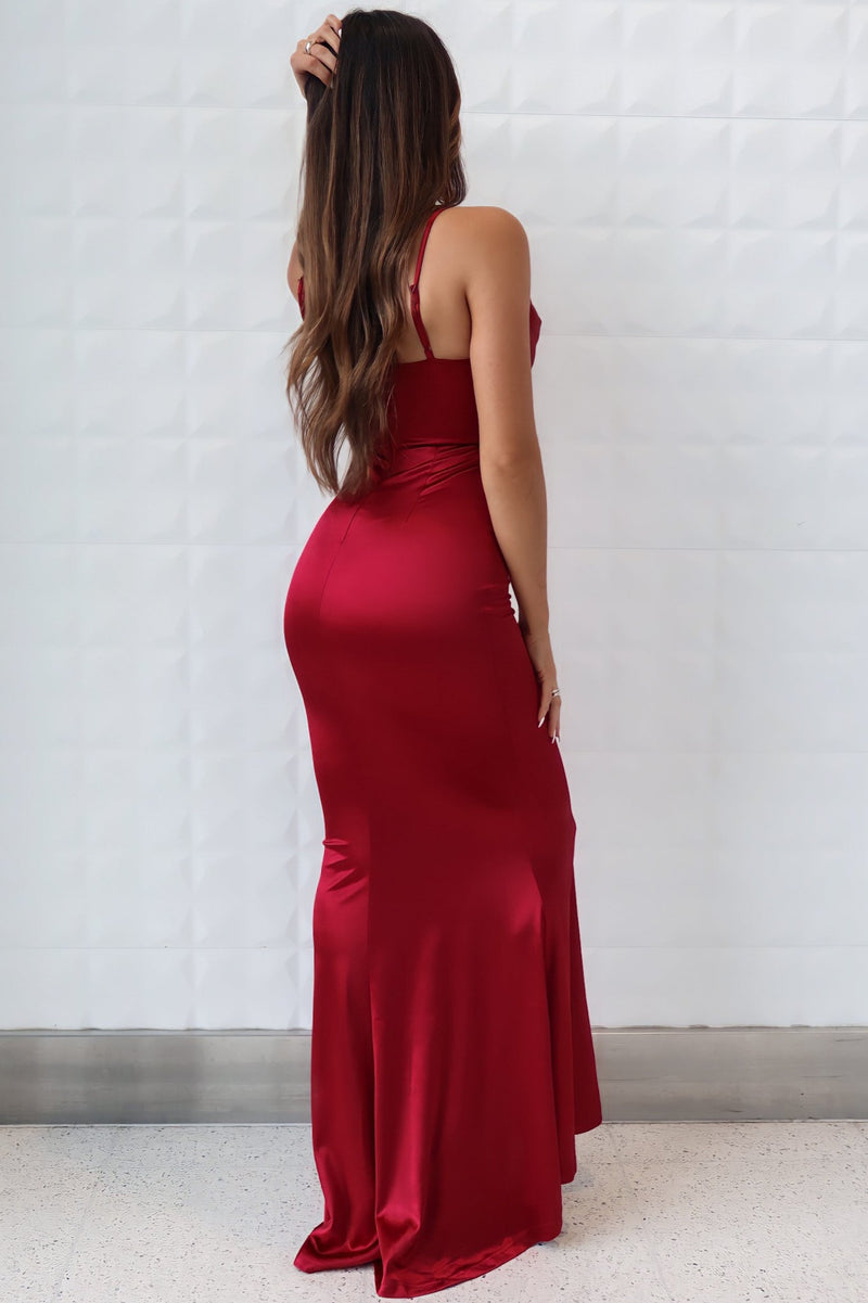 Hollywood Formal Gown - Wine Red