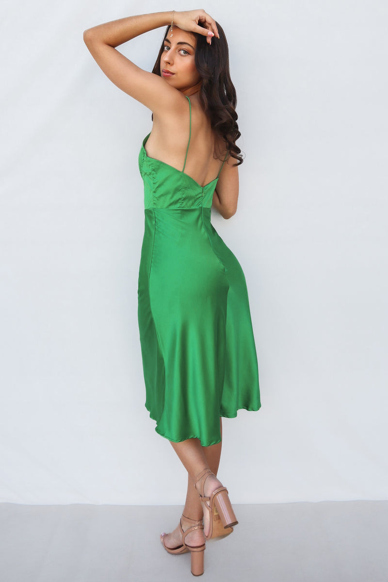 irene green dress Irene Linen Midi Dress - Highland Green