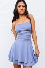 Josia Mini Dress - Steel Blue