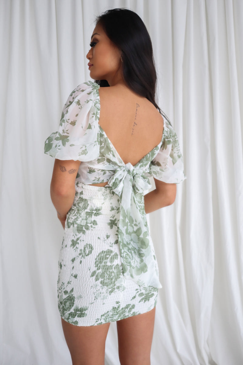 juli mini dress floral DEn Floral Julie Mini Dress In White - 10% Off