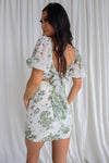 Julie Mini Dress - Green Floral