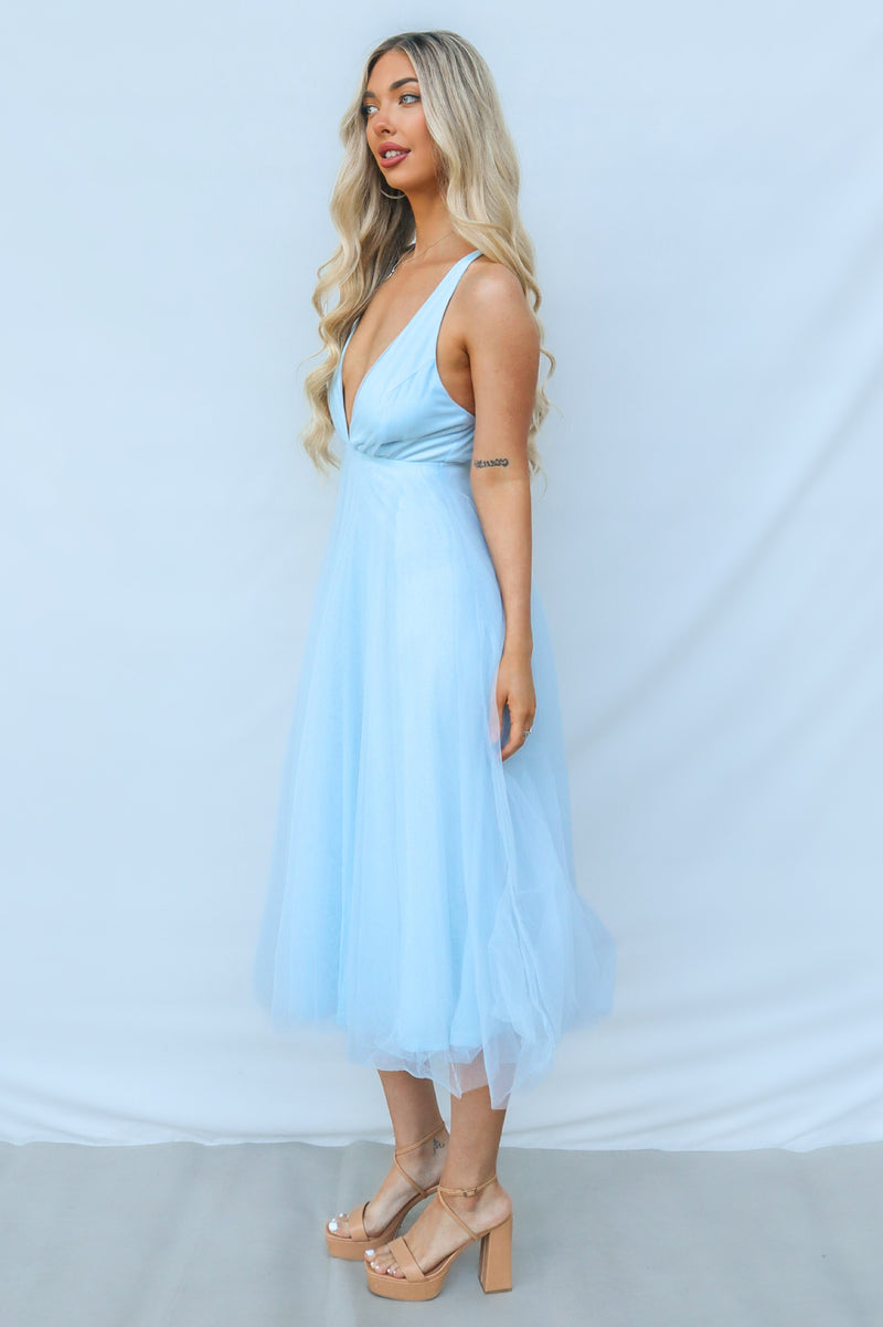 Juliette Midi Dress - Baby Blue