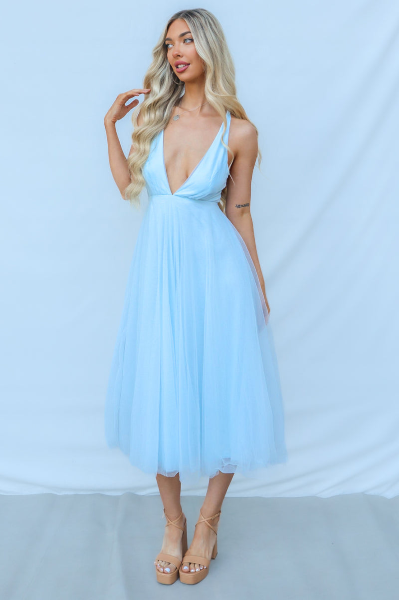 Juliette Midi Dress - Baby Blue