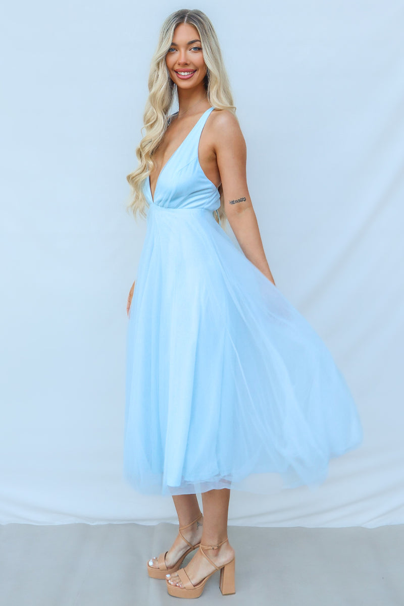 Juliette Midi Dress - Baby Blue