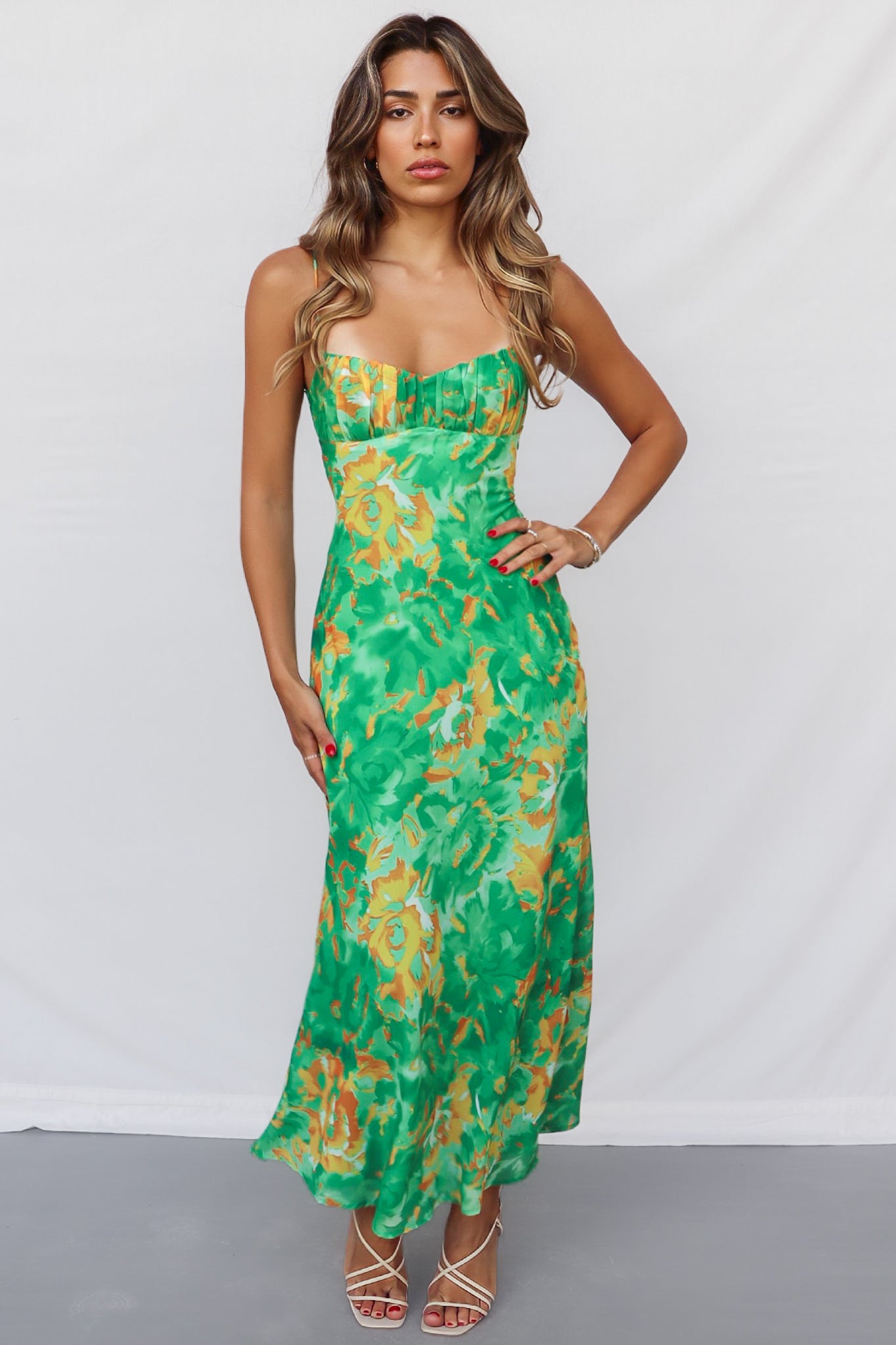 green and yellow maxi dress Final Sale Plus Size Sleeveless Tiered Maxi Dress In Yellow and Green