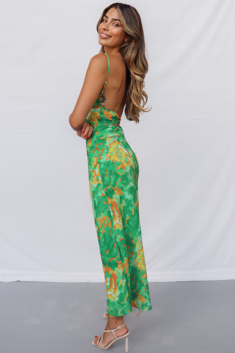 July Maxi Dress - Green Yellow Multi Straight Neck Summer Semi Formal Runway Goddess July Maxi Dress - Green Yellow Multi Straight Neck Summer Semi Formal Runway Goddess
